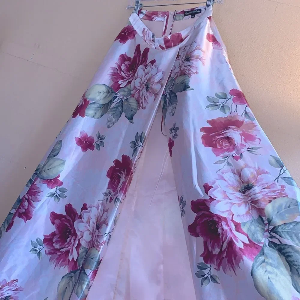 Crystal Doll A-Line Floral Silk Skirt - Size 7 - Picture 7 of 7